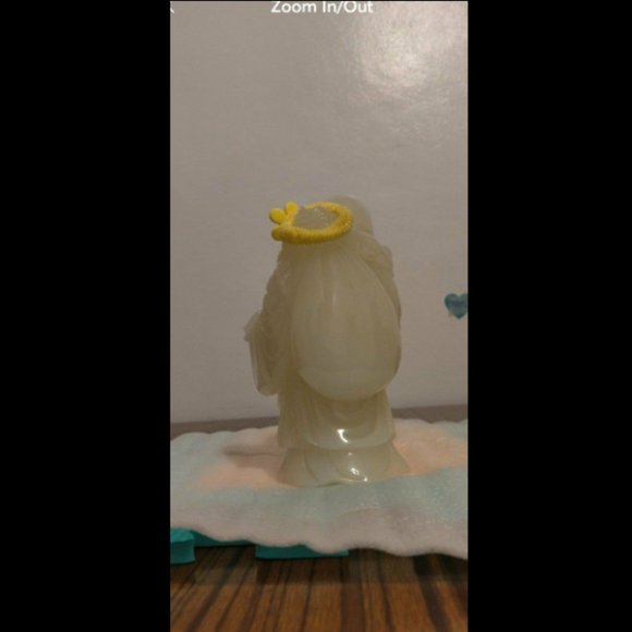 Natura Chinese mineral gemstone icy white happy belly Buddha monk big bag statue - Picture 6 of 6